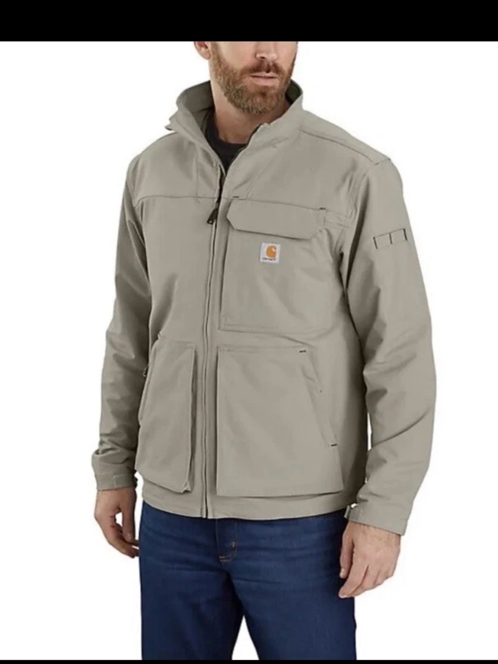 Carhartt Super Dux Relaxed Fit Mock-Neck Rain Defender Greige Jacket